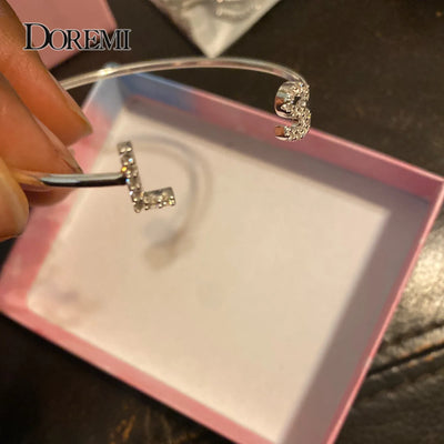 DOREMI Custom Initial Bracelet - Baby & Adult Sizes, Zirconia Pave