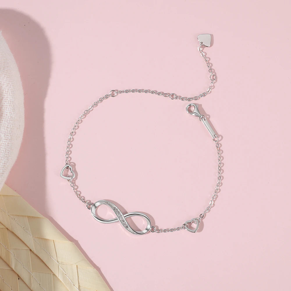 Sterling Silver Infinity Bracelet - Adjustable