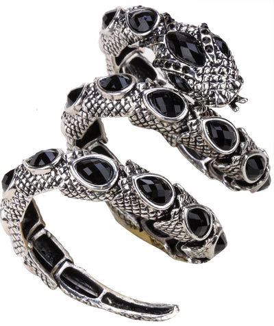 Snake Arm Cuff Bracelet - Stretch, Punk Rock Crystal Bangle