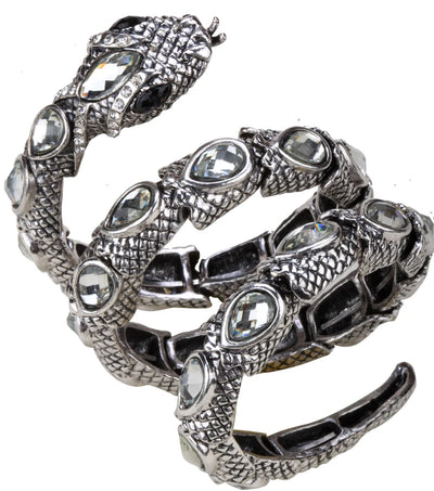 Snake Arm Cuff Bracelet - Stretch, Punk Rock Crystal Bangle