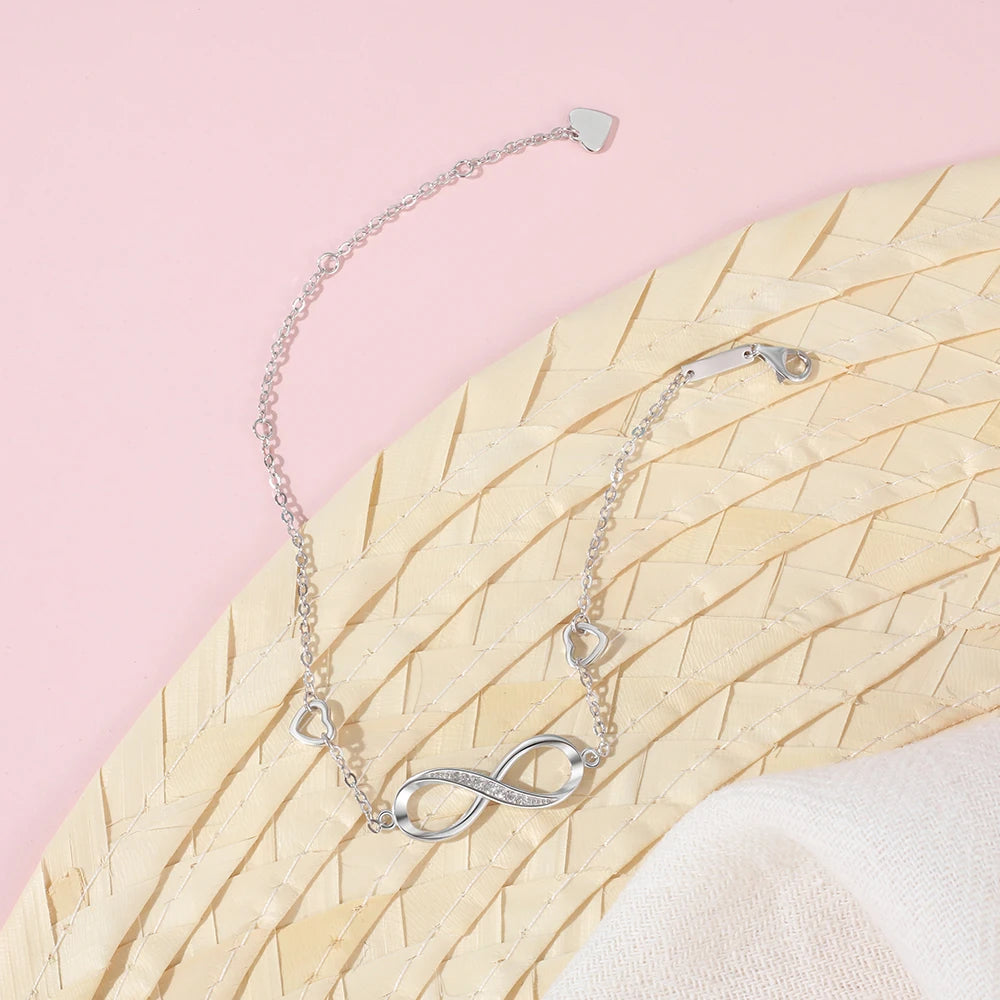 Sterling Silver Infinity Bracelet - Adjustable
