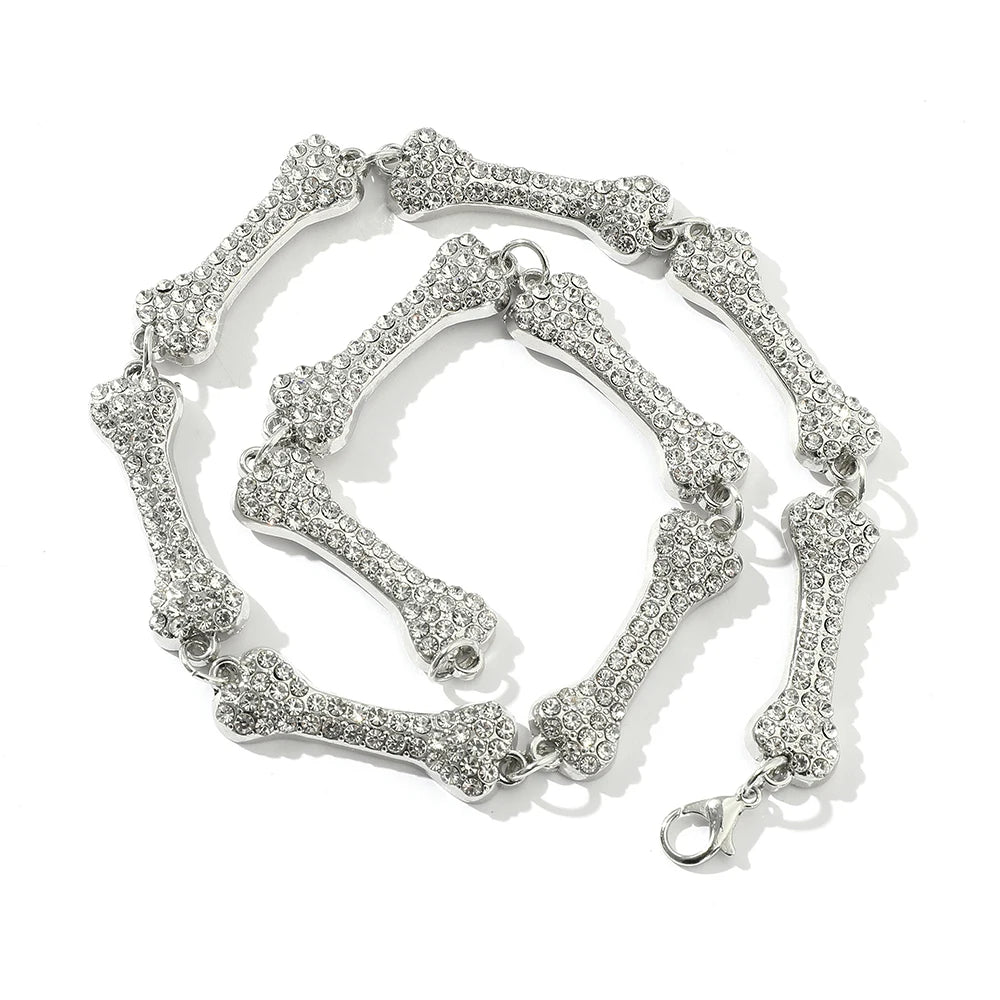 Rhinestone Clavicle Necklace - Aesthetic, Gothic Punk, Choker