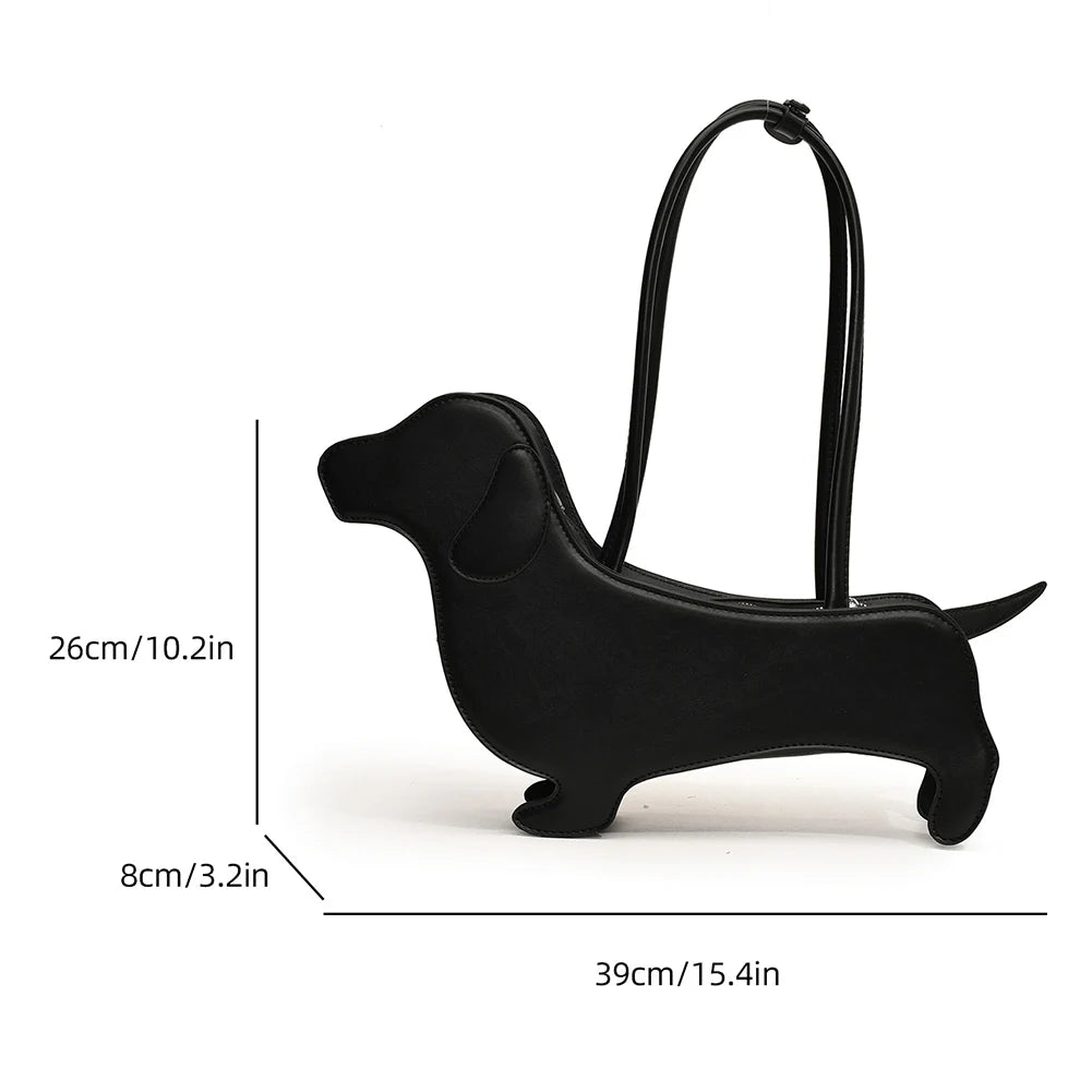 Dog Shaped PU Leather Tote Purse - Novelty, Designer