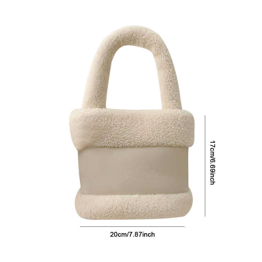 Plush Bucket Bag - Faux Lamb Wool