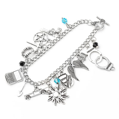 Supernatural Inspired Charm Bracelets - Dean Winchester, Gothic, Chain