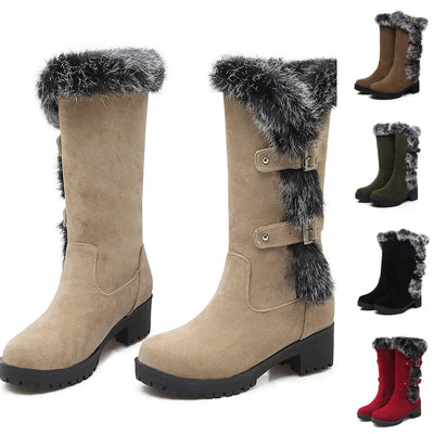 Mid-Calf Boots - Frosted, Casual, Low Heel