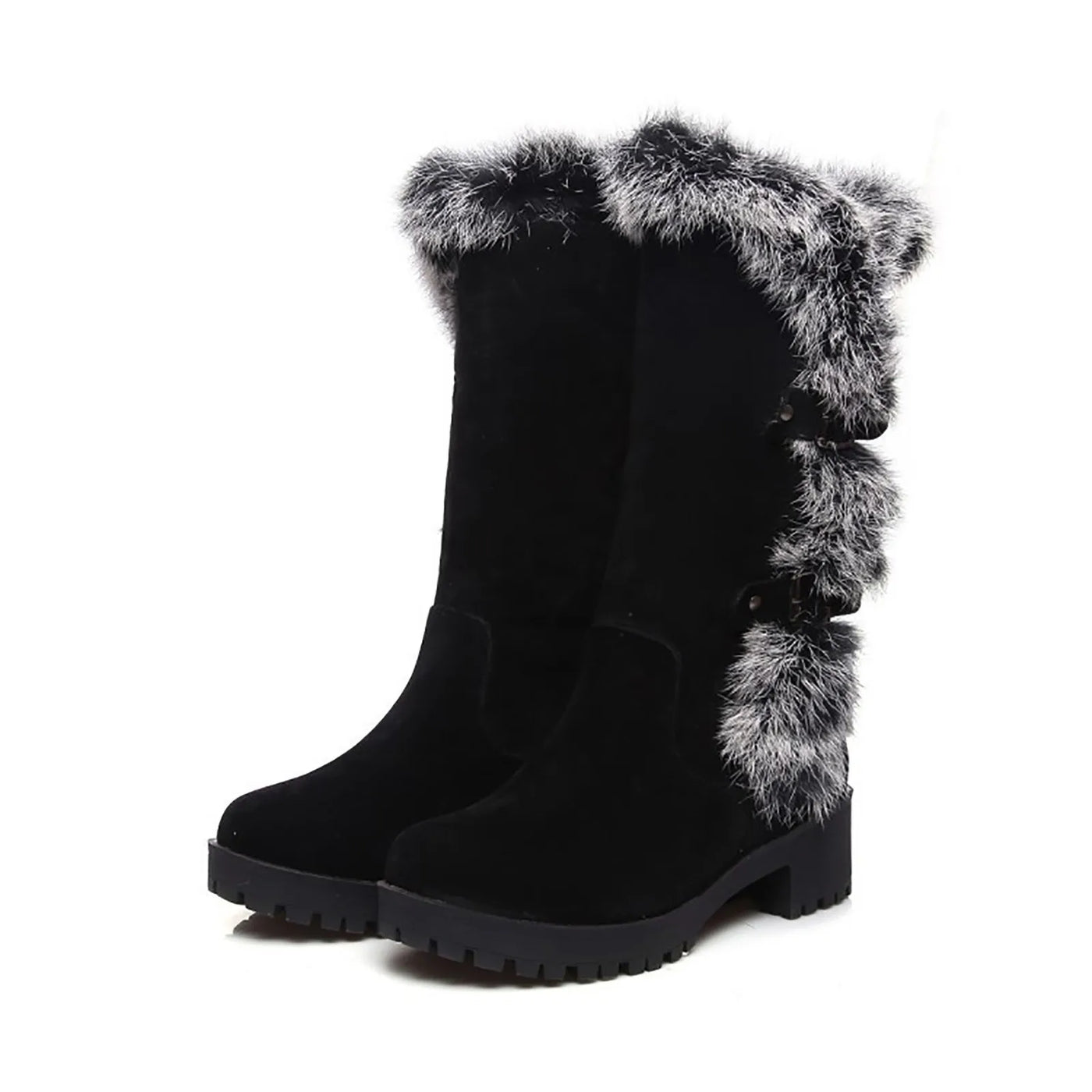 Mid-Calf Boots - Frosted, Casual, Low Heel