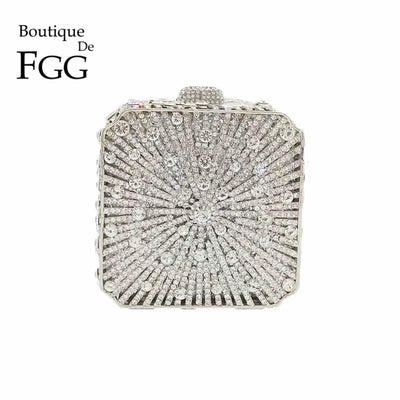 Crystal Evening Clutch Bag - Rhinestone, Bridal, Minaudiere