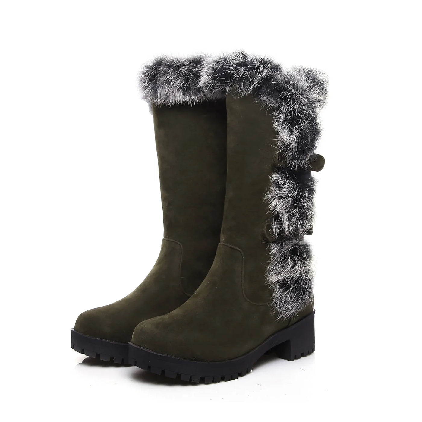 Mid-Calf Boots - Frosted, Casual, Low Heel