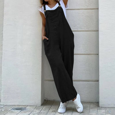 Sleeveless Overalls - Loose Fit, Casual