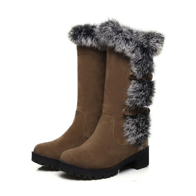 Mid-Calf Boots - Frosted, Casual, Low Heel