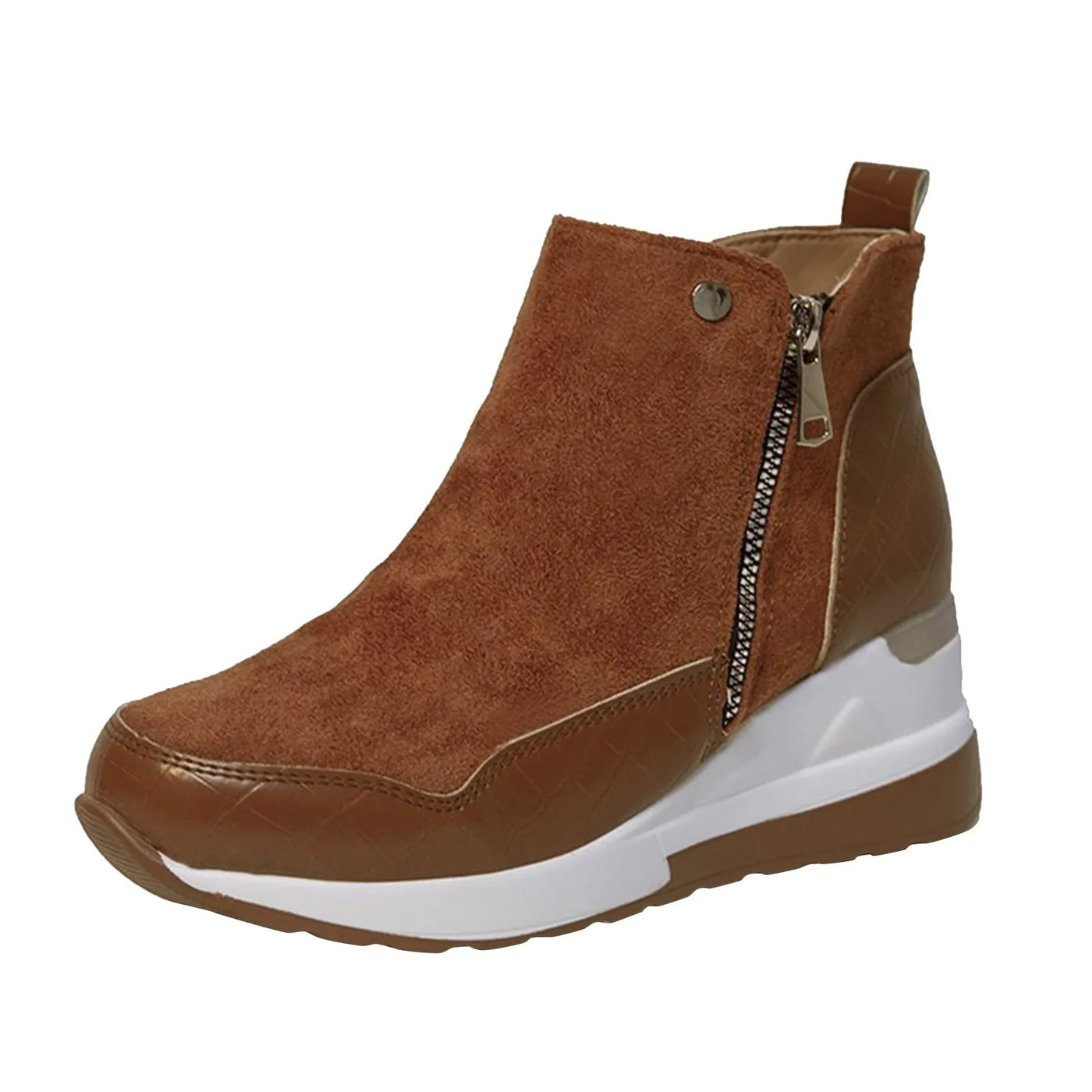 Ankle Boots - Flat, Wedge Heel, Thick Bottom, Casual
