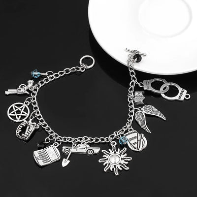 Supernatural Inspired Charm Bracelets - Dean Winchester, Gothic, Chain