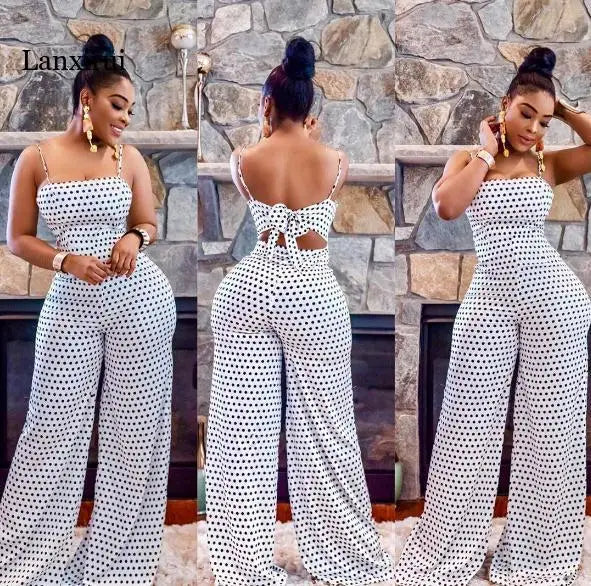 Polka Dot Wide Leg Jumpsuit
