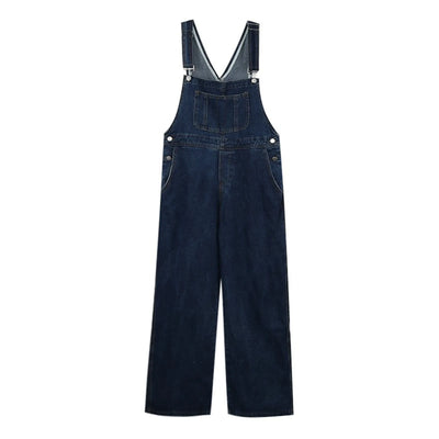 Y2K Denim Wide Leg Jumpsuit - Straps, Streetwear