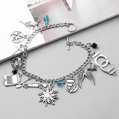 Supernatural Inspired Charm Bracelets - Dean Winchester, Gothic, Chain