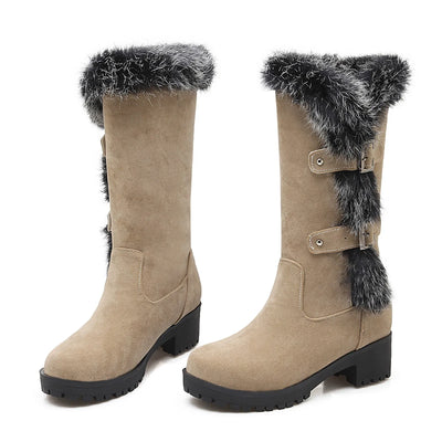 Mid-Calf Boots - Frosted, Casual, Low Heel