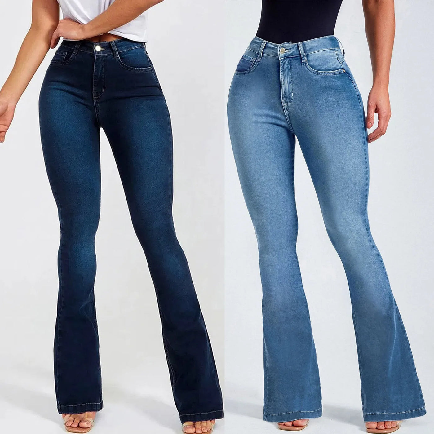 High Waist Flare Jeans - Vintage, Skinny, Bootcut