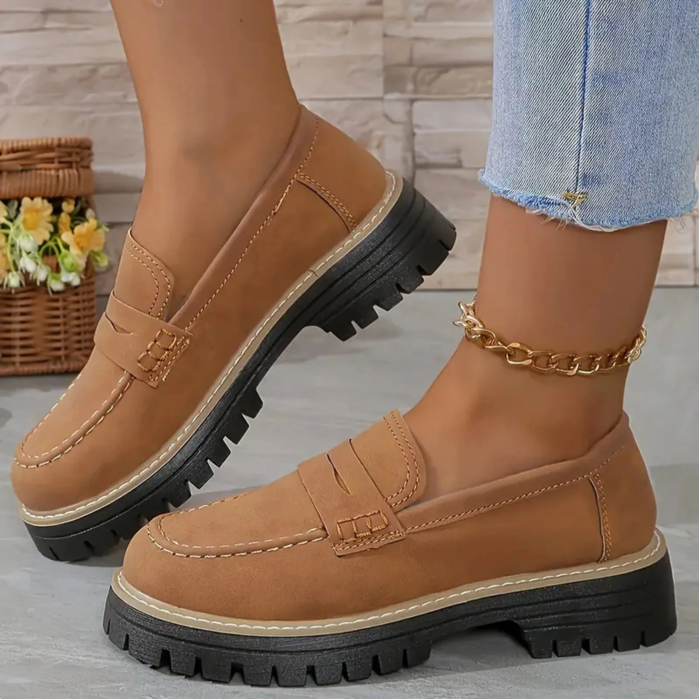 Slip-On Loafers - Casual Walking Shoes