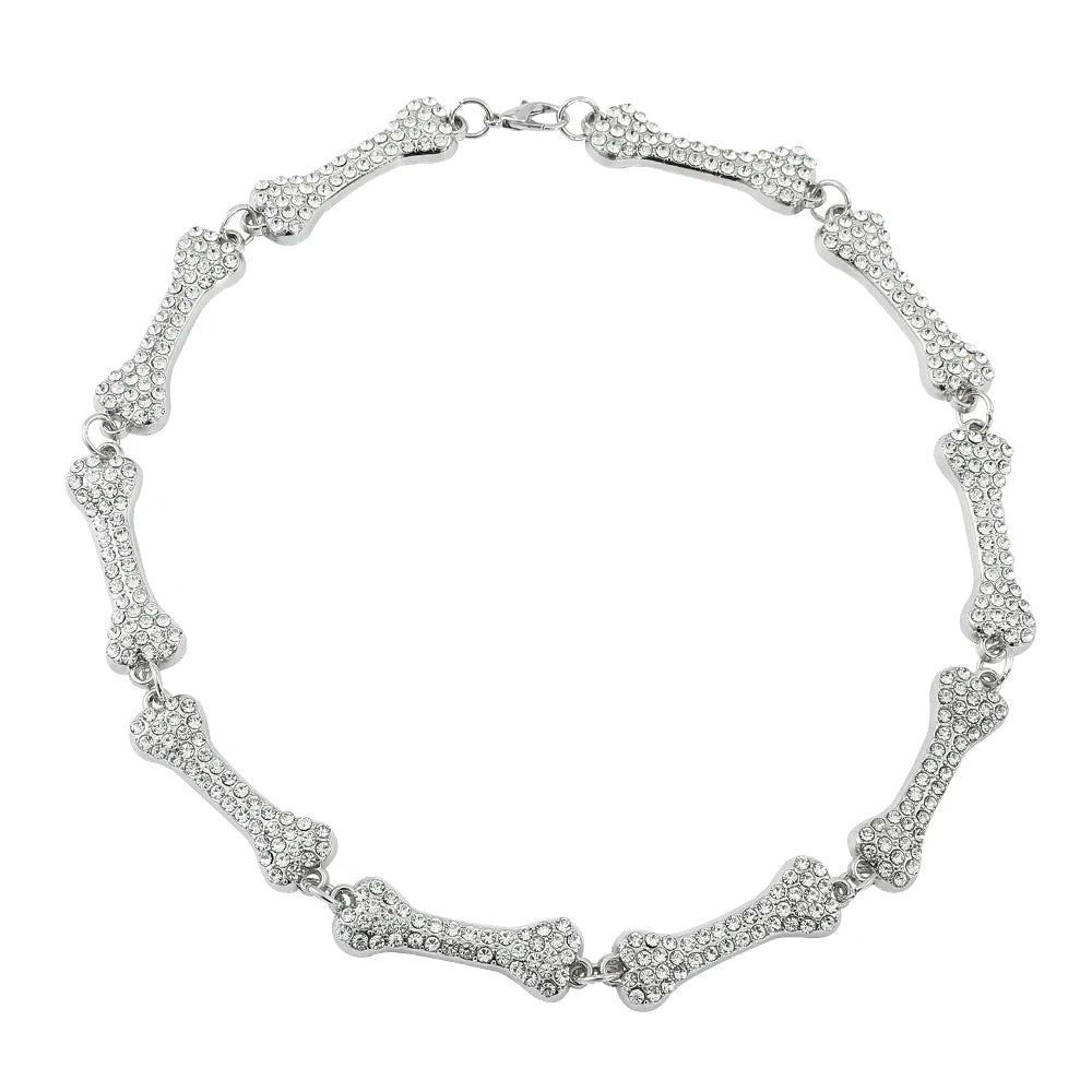 Rhinestone Clavicle Necklace - Aesthetic, Gothic Punk, Choker