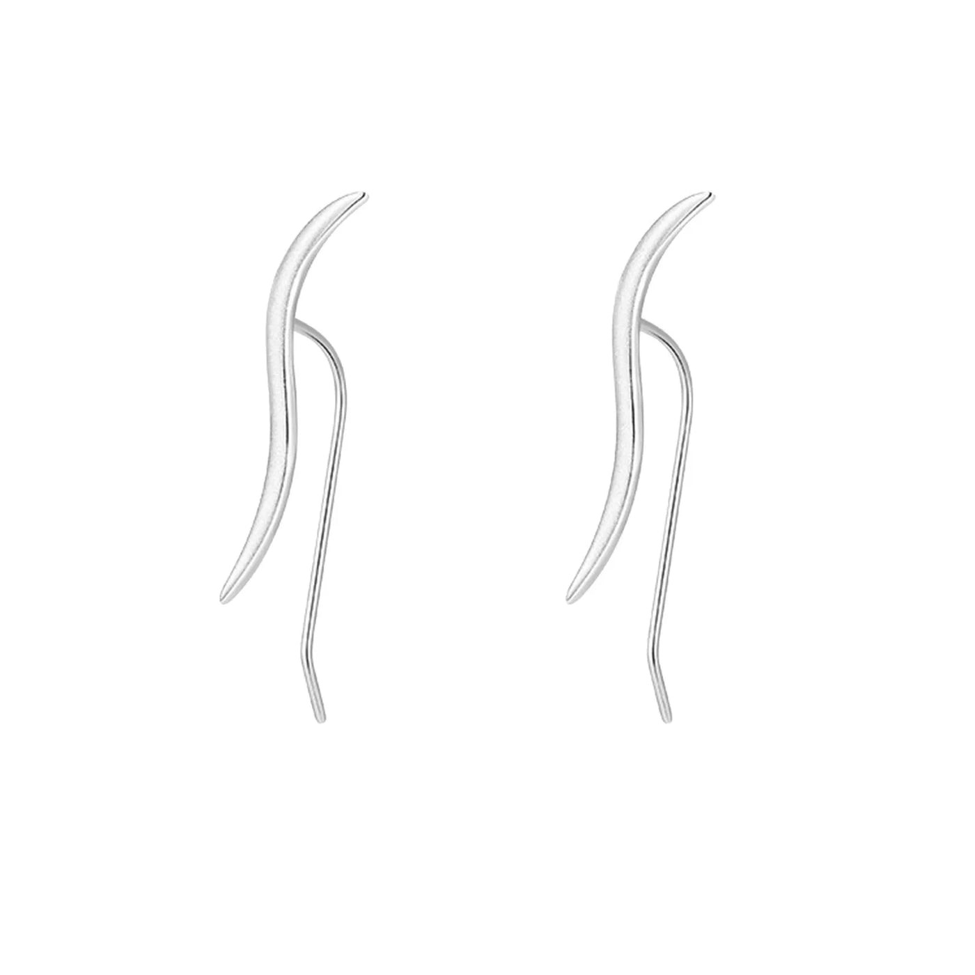 Wave Line Design Earrings - Piercing