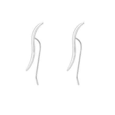 Wave Line Design Earrings - Piercing