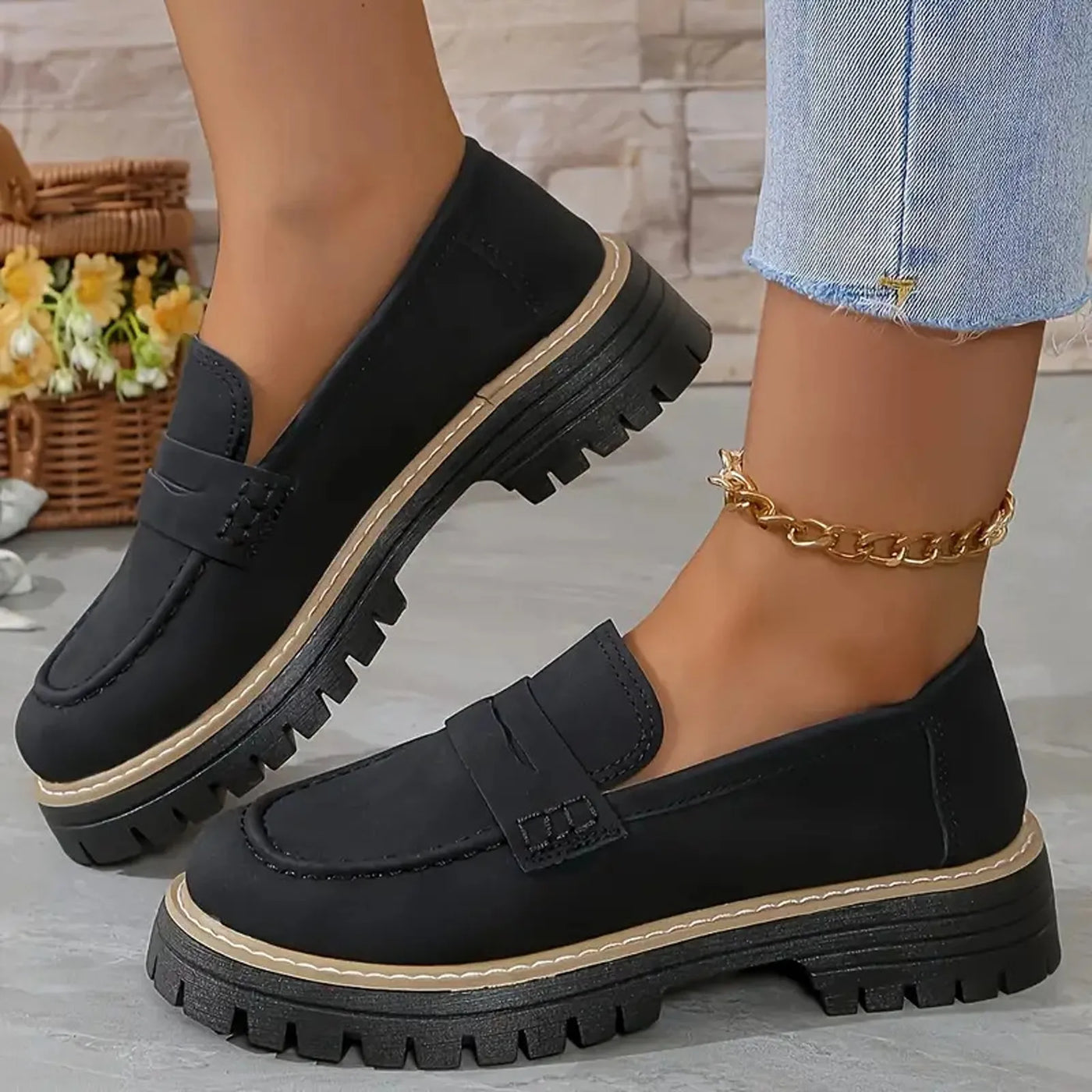 Slip-On Loafers - Casual Walking Shoes