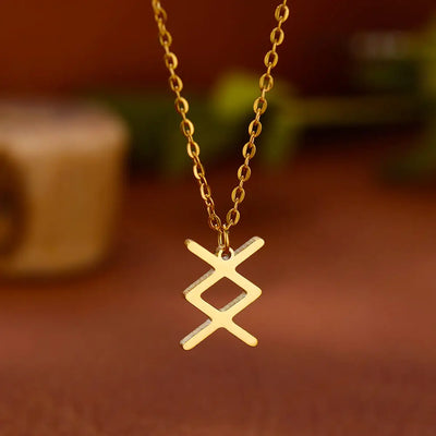Viking Rune Necklace - Stainless Steel, Norse