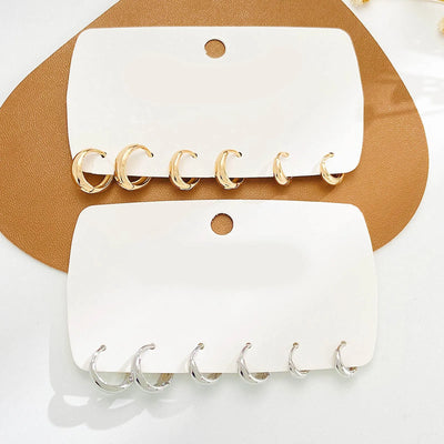 3 Pairs Hoop Earrings Set -  Lightweight