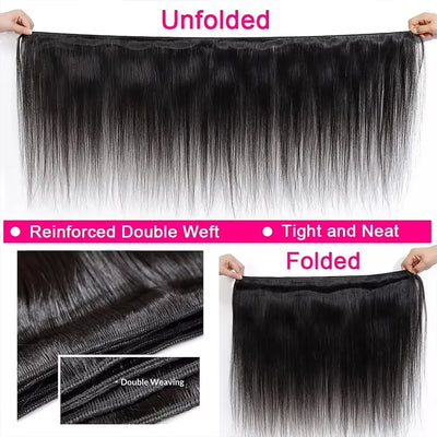 Brazilian Straight Hair Bundles - Natural Color Remy Human Hair Extensions